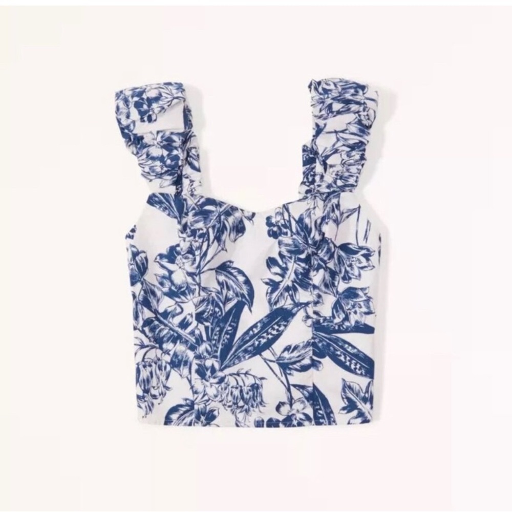 Beautiful blue floral Abercrombie poplin skirt and top set
